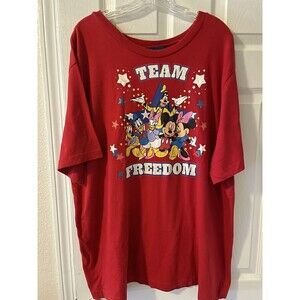 Vintage Disney Team Freedom Mickey Mouse and Friends Stars T Shirt Size 2XL